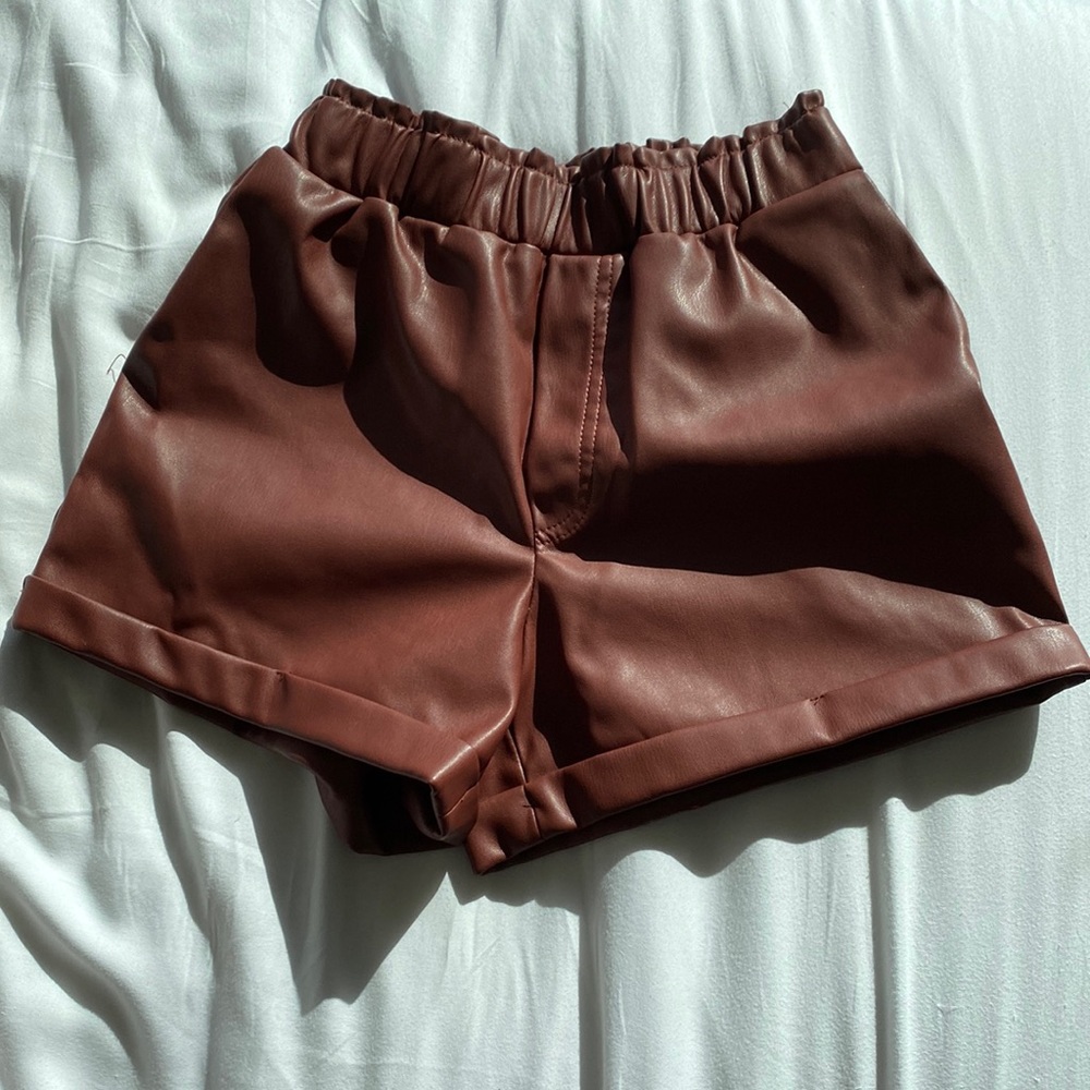 Leather shorts